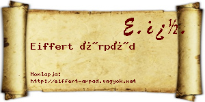 Eiffert Árpád névjegykártya