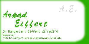 arpad eiffert business card